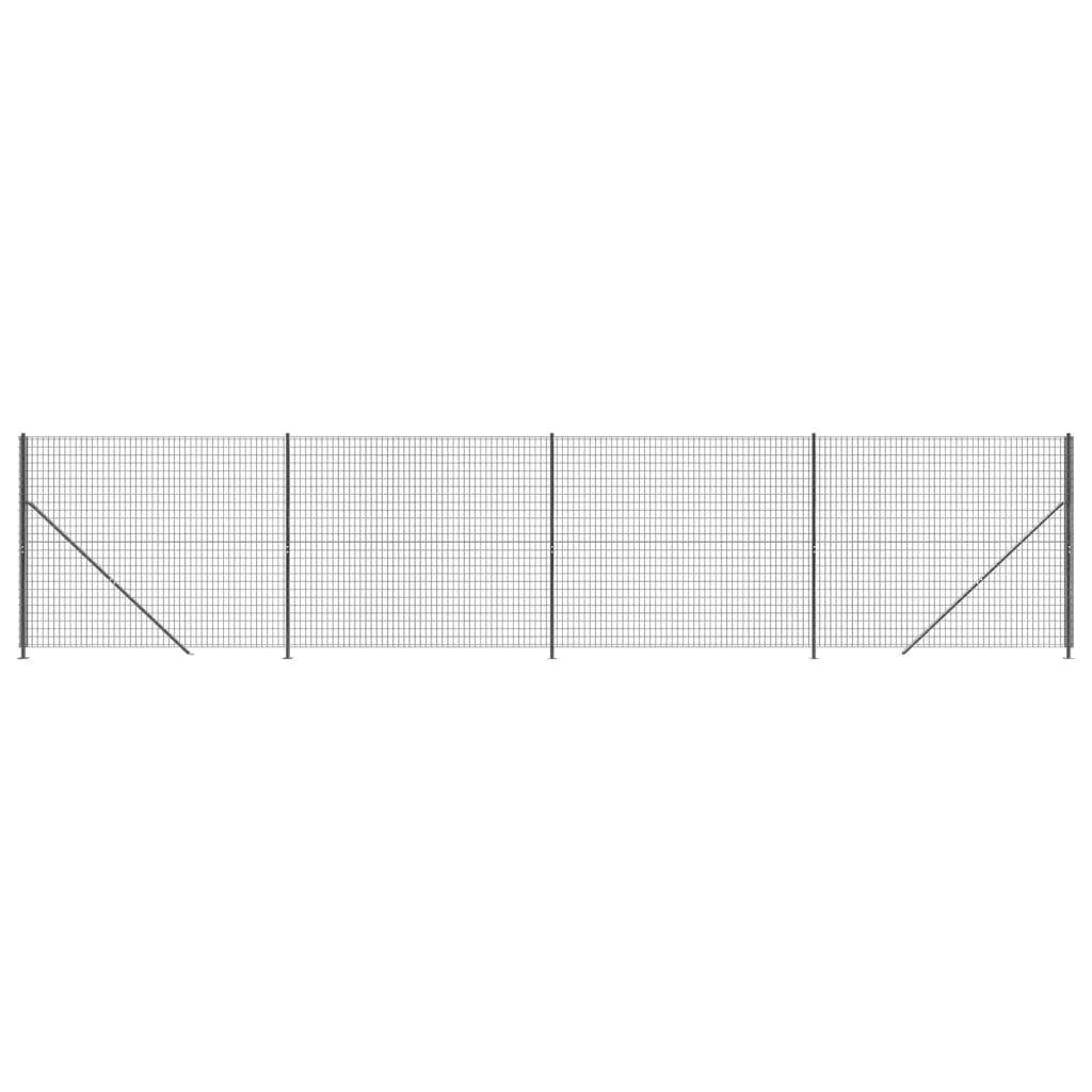 vidaXL Maschendrahtzaun mit Bodenflansch Anthrazit 1,8x10 m