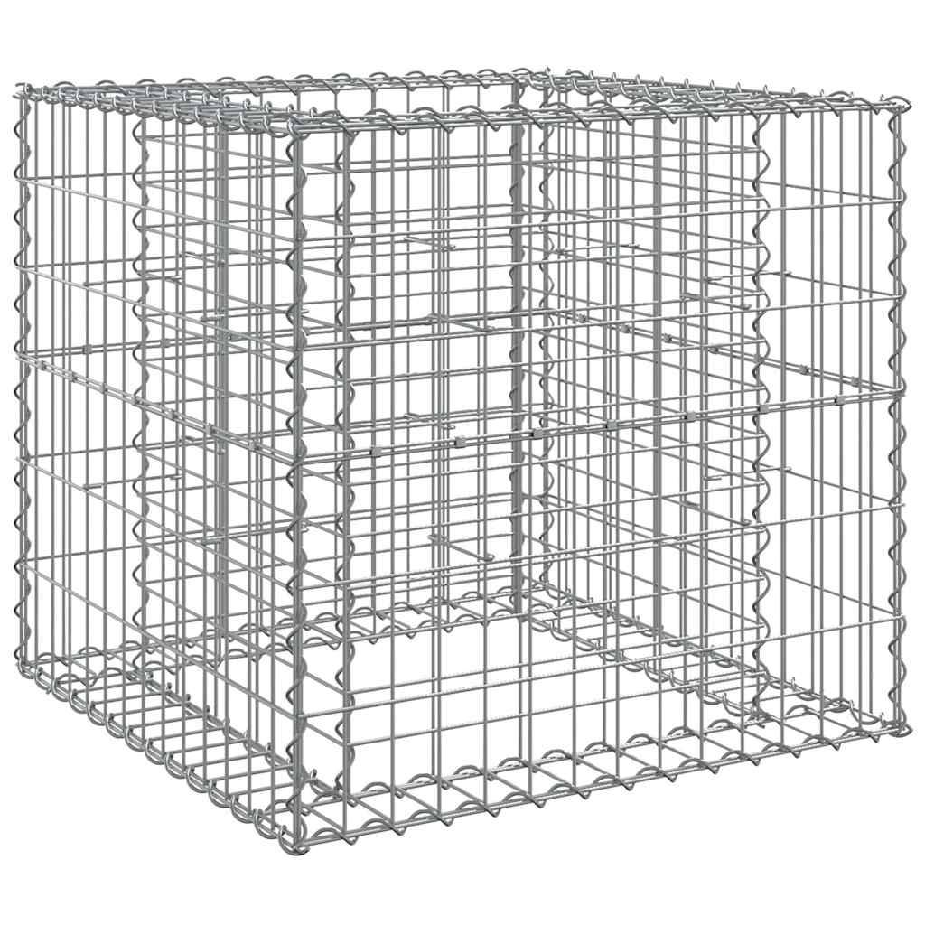 vidaXL Gabionenkorb Silbern 70x70x65 cm Verzinktes Eisen