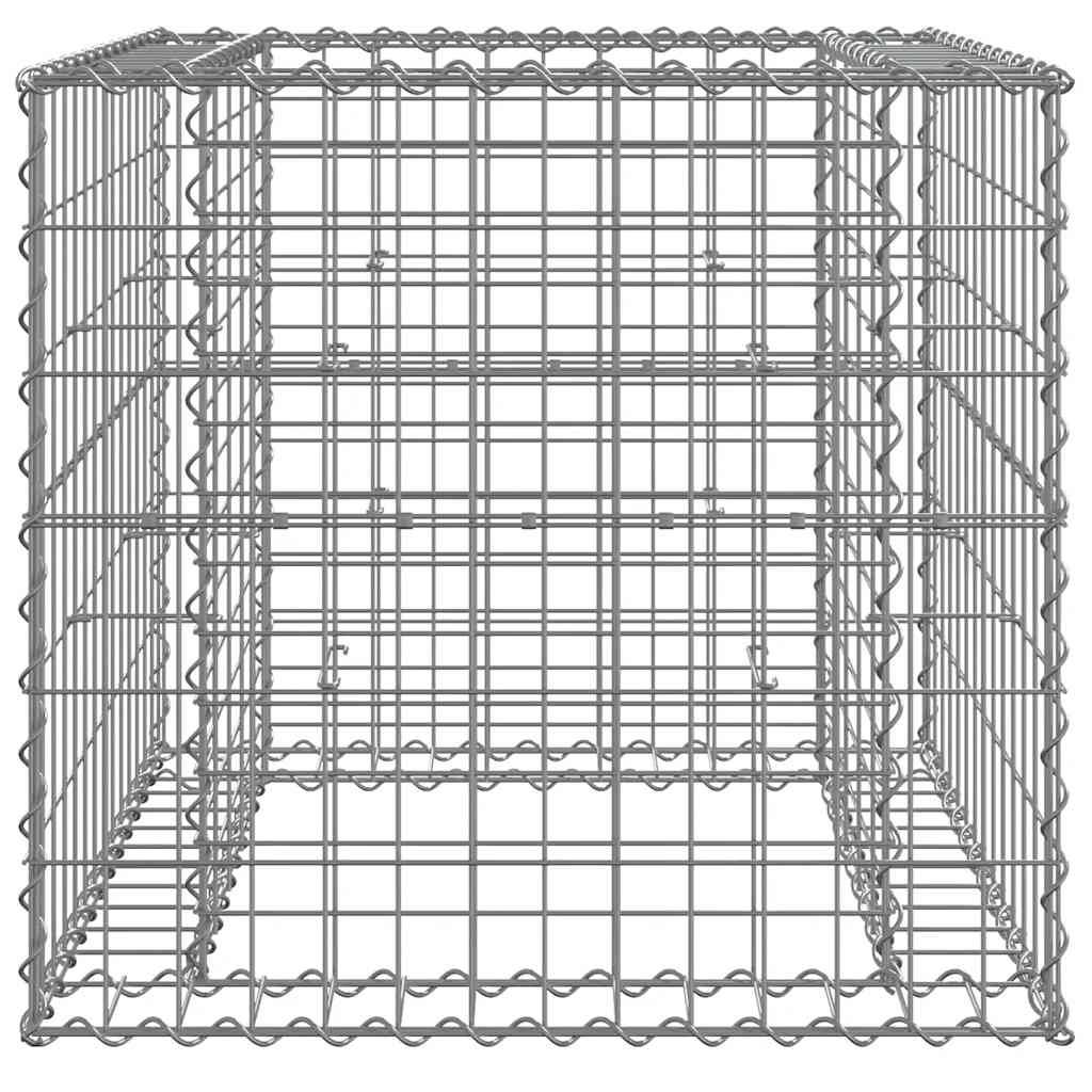 vidaXL Gabionenkorb Silbern 70x70x65 cm Verzinktes Eisen
