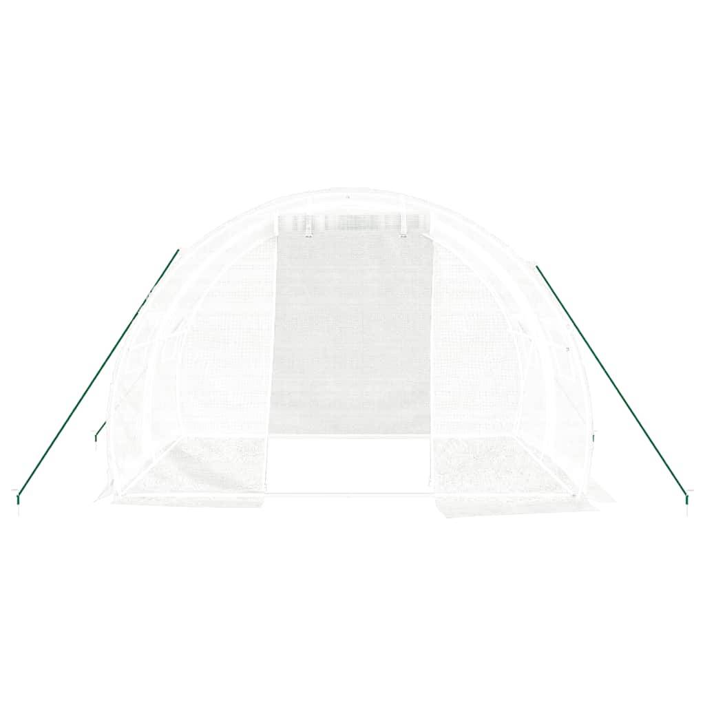 vidaXL Gewächshaus mit Stahlrahmen Weiß 6 m² 3x2x2 m