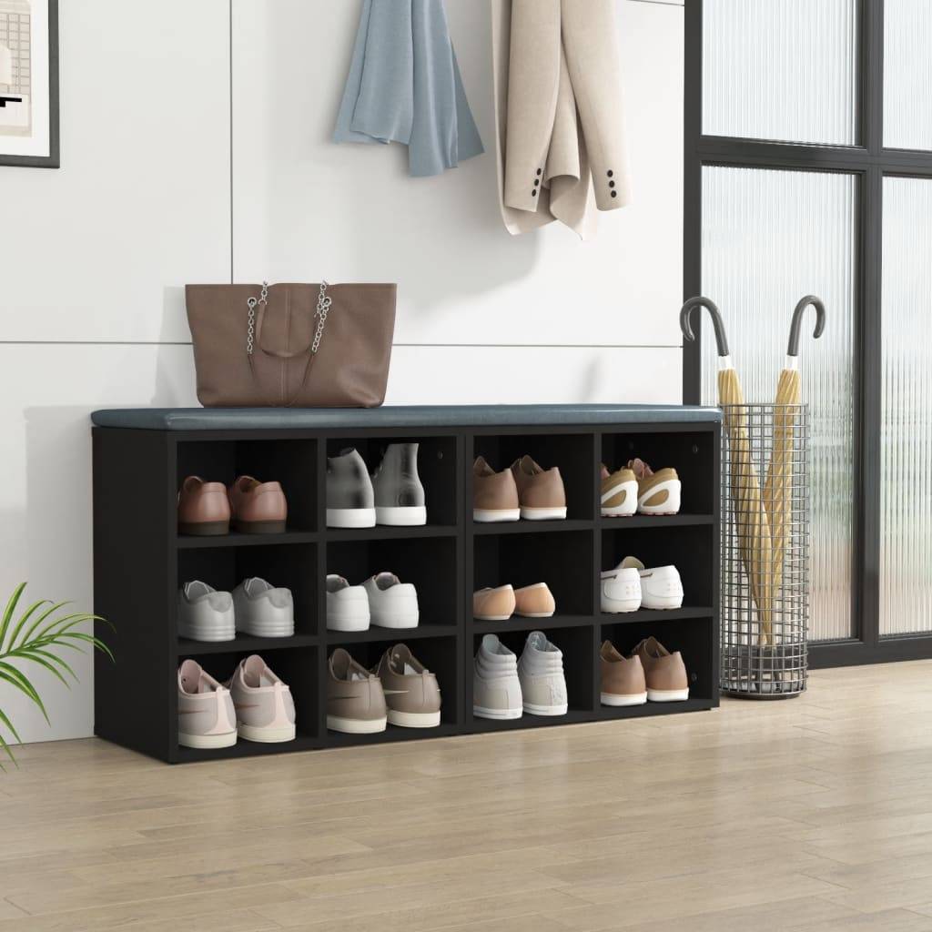 vidaXL Schuhregale 2 Stk. Schwarz 52,5x30x50 cm