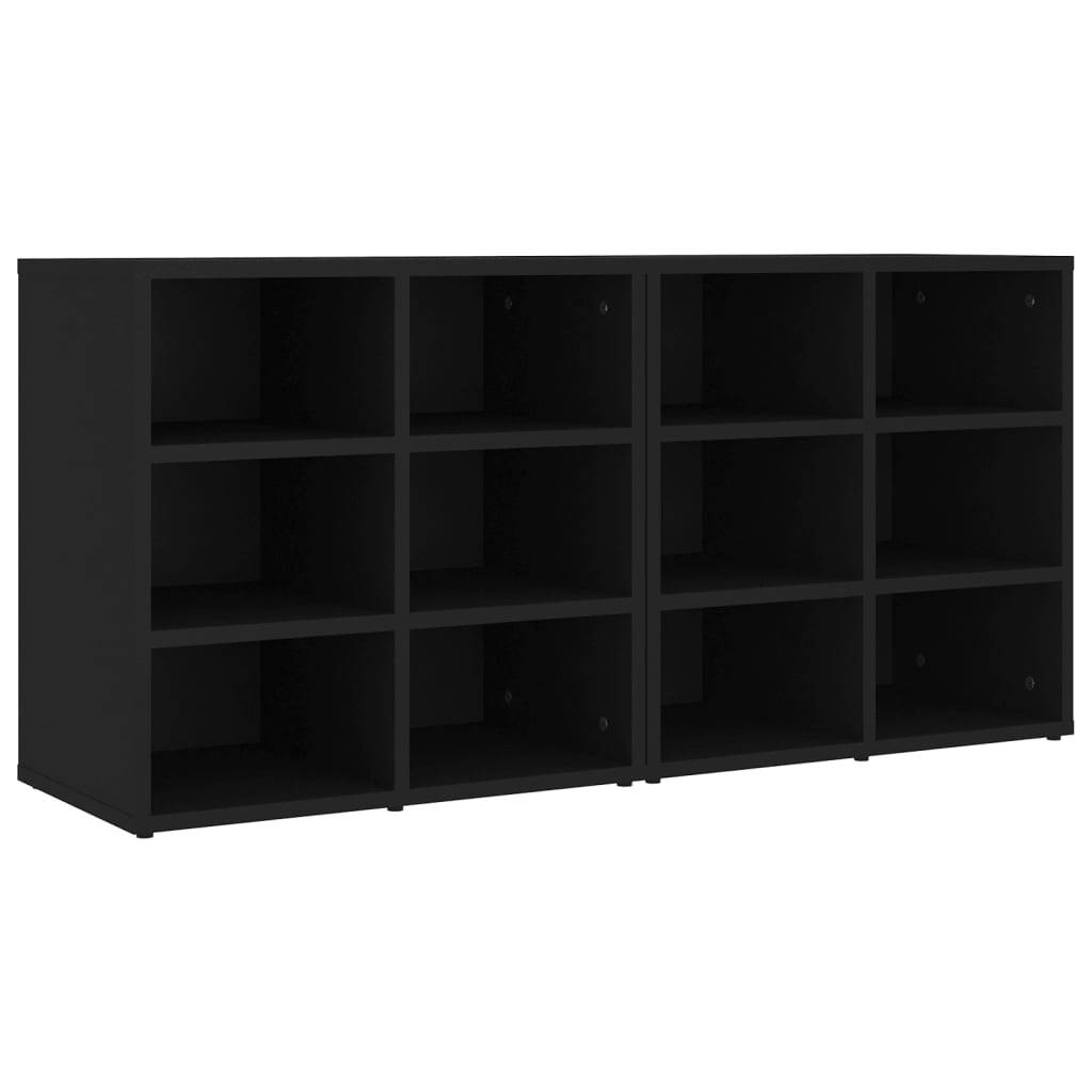 vidaXL Schuhregale 2 Stk. Schwarz 52,5x30x50 cm