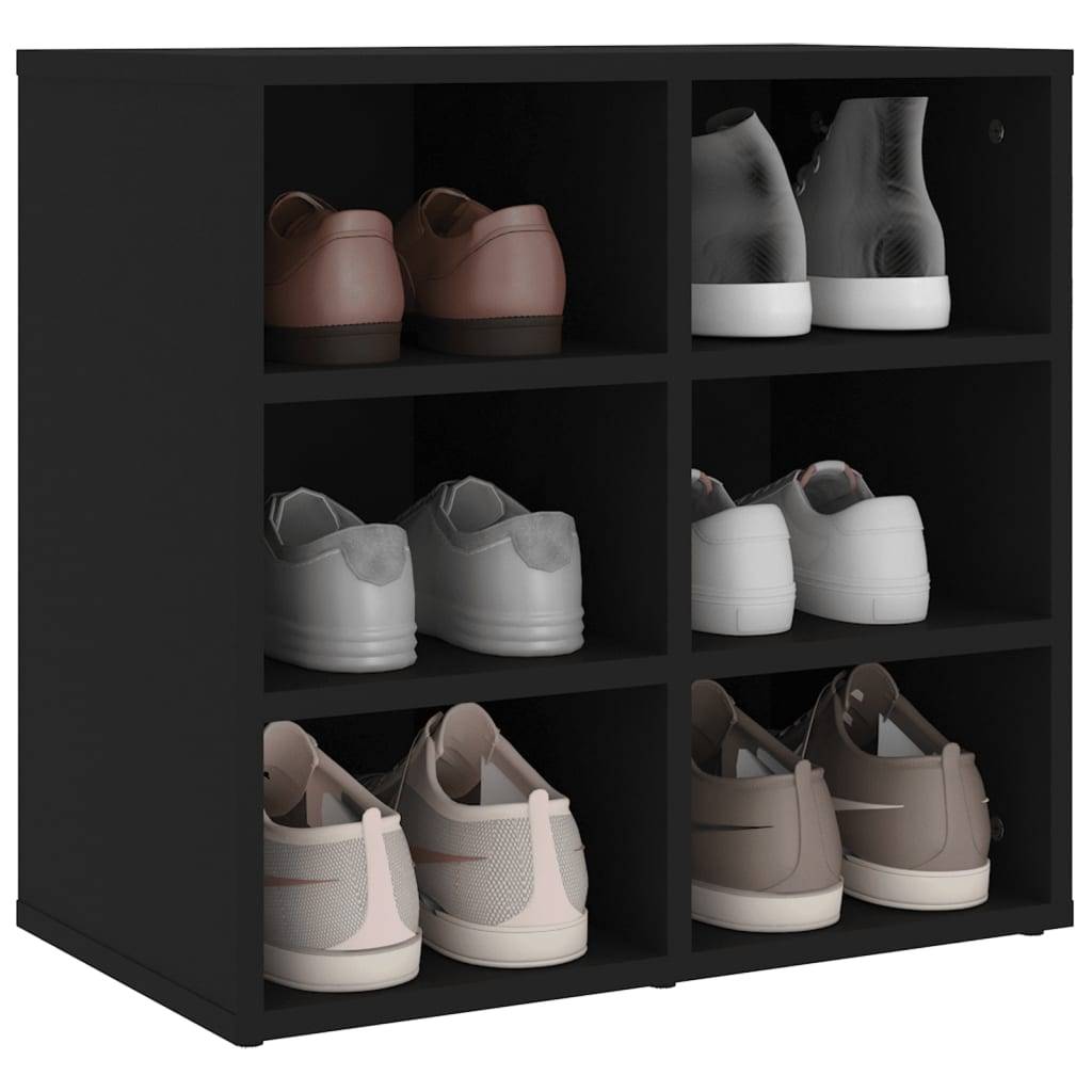 vidaXL Schuhregale 2 Stk. Schwarz 52,5x30x50 cm