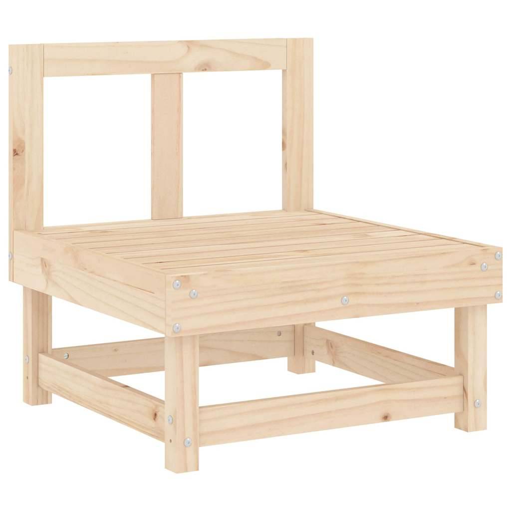 vidaXL Mittelsofa mit Kissen Massivholz Kiefer