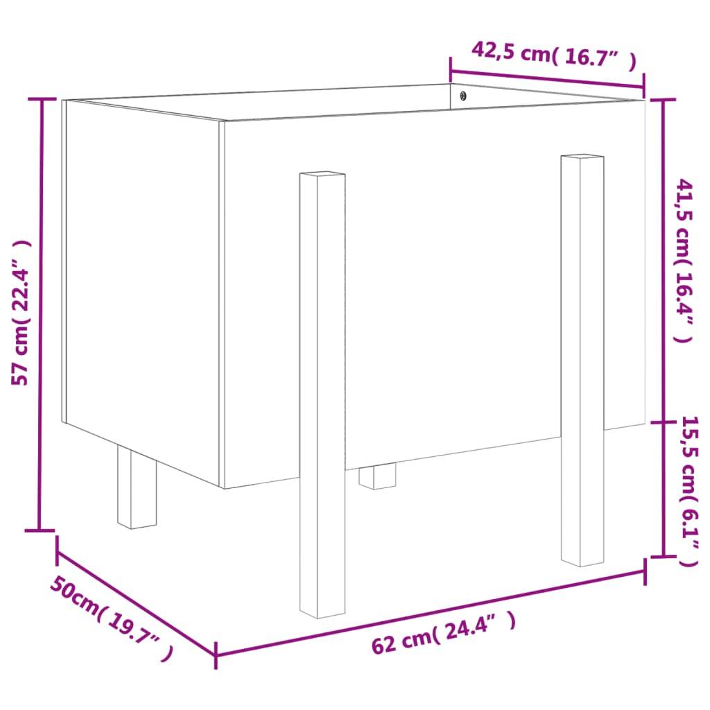 vidaXL Pflanzkübel Grau 62x50x57 cm Massivholz Kiefer