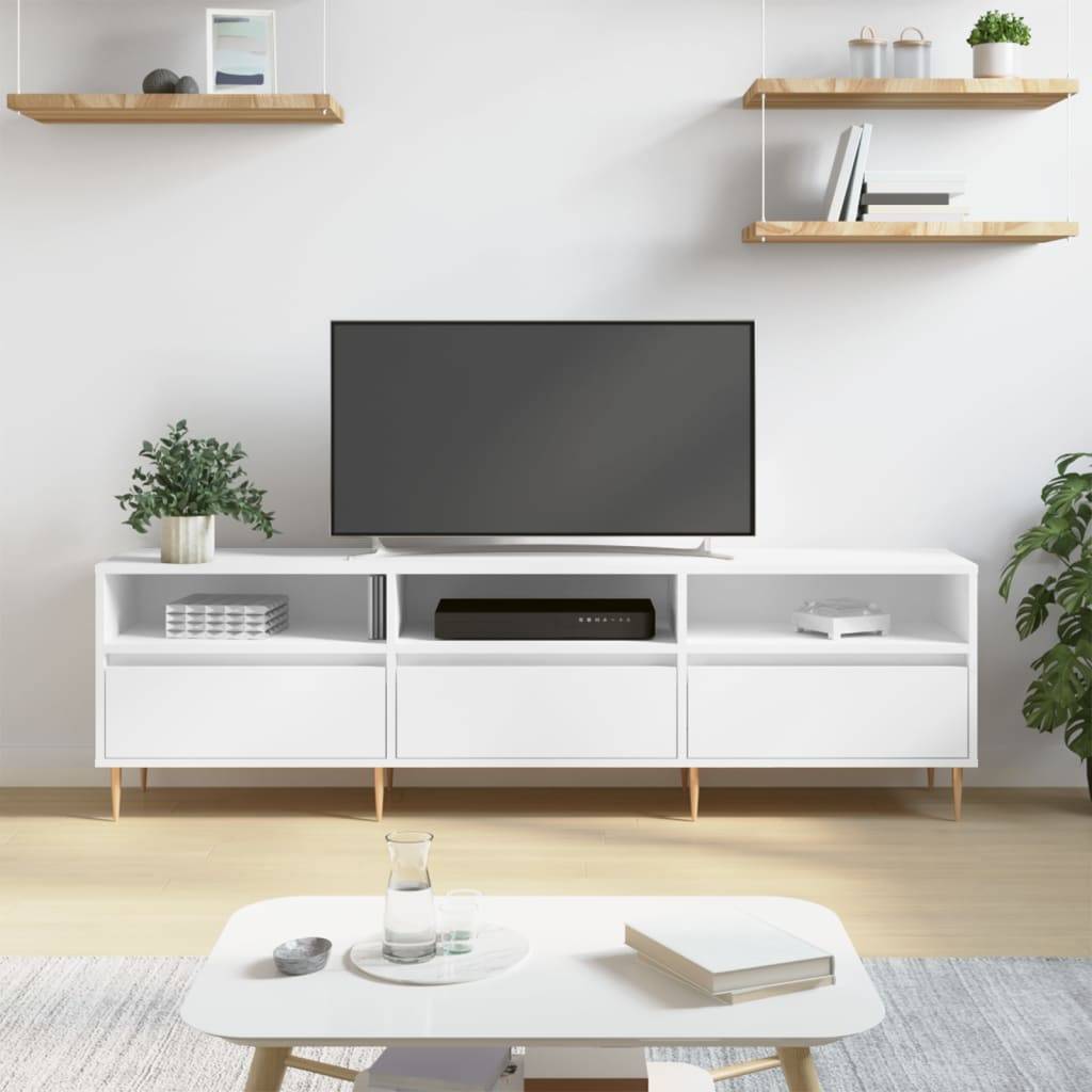 vidaXL TV-Schrank Weiß 150x30x44,5 cm Holzwerkstoff