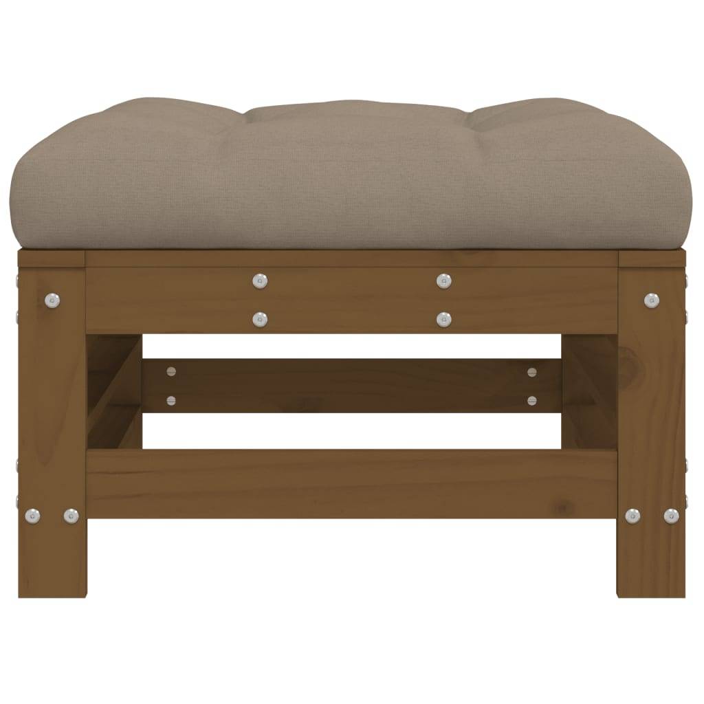 vidaXL Gartenhocker mit Kissen Honigbraun Massivholz Kiefer