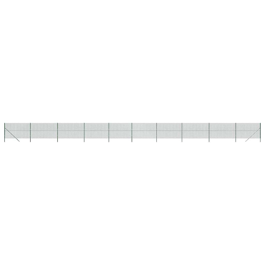vidaXL Maschendrahtzaun Grün 1,6x25 m