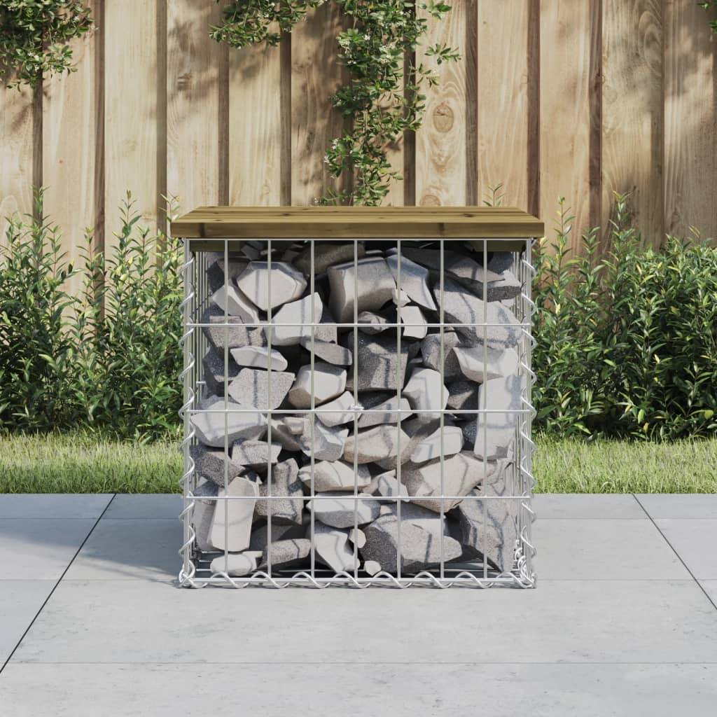 vidaXL Gartenbank aus Gabionen 43x44x42 cm Kiefernholz Imprägniert