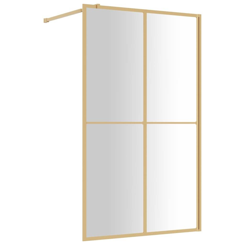 vidaXL Duschwand für Begehbare Dusche ESG Klarglas Golden 118x195cm