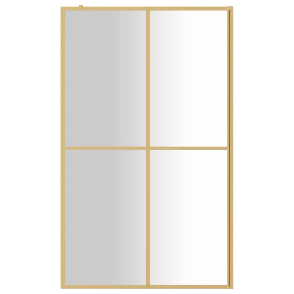 vidaXL Duschwand für Begehbare Dusche ESG Klarglas Golden 118x195cm