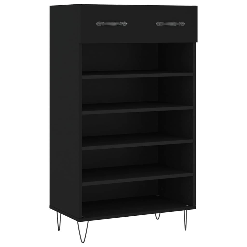 vidaXL Schuhschrank Schwarz 60x35x105 cm Holzwerkstoff