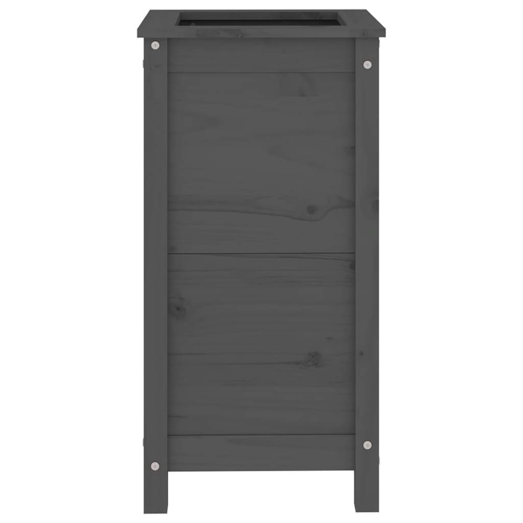 vidaXL Pflanzkübel Grau 40x40x78 cm Massivholz Kiefer