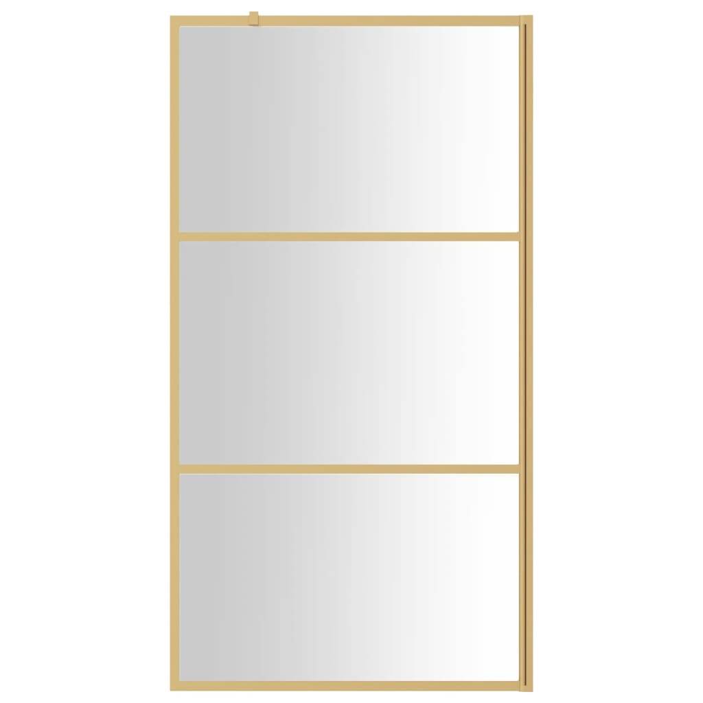 vidaXL Duschwand für Begehbare Dusche ESG Klarglas Golden 100x195cm