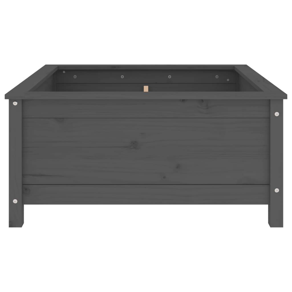 vidaXL Pflanzkübel Grau 82,5x82,5x39 cm Massivholz Kiefer