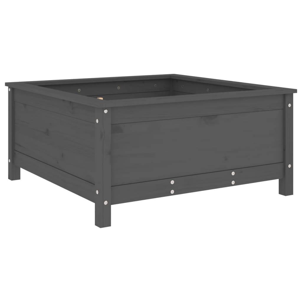 vidaXL Pflanzkübel Grau 82,5x82,5x39 cm Massivholz Kiefer