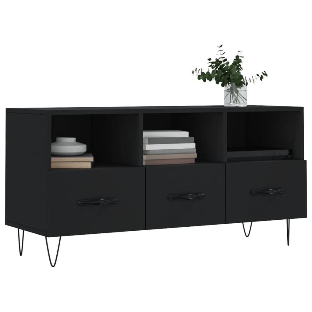 vidaXL TV-Schrank Schwarz 102x36x50 cm Holzwerkstoff