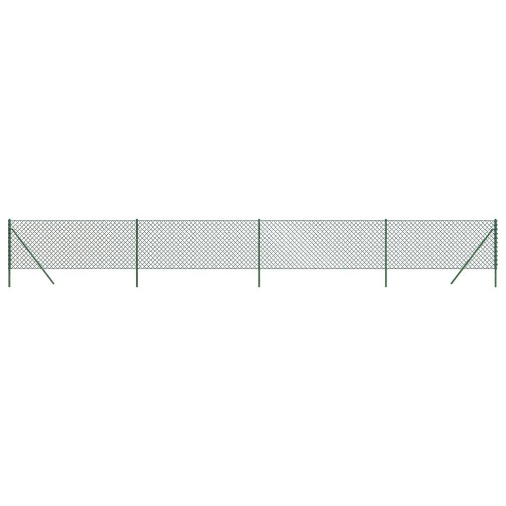 vidaXL Maschendrahtzaun Grün 1,1x10 m