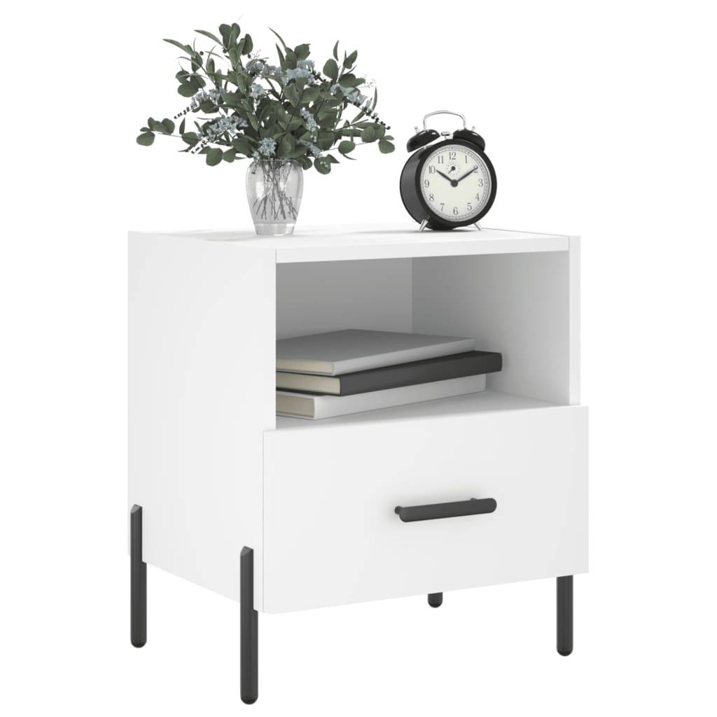 vidaXL Nachttische 2 Stk. Weiß 40x35x47,5 cm Holzwerkstoff