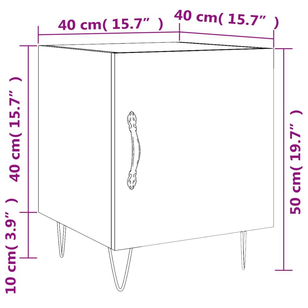 vidaXL Nachttisch Grau Sonoma 40x40x50 cm Holzwerkstoff