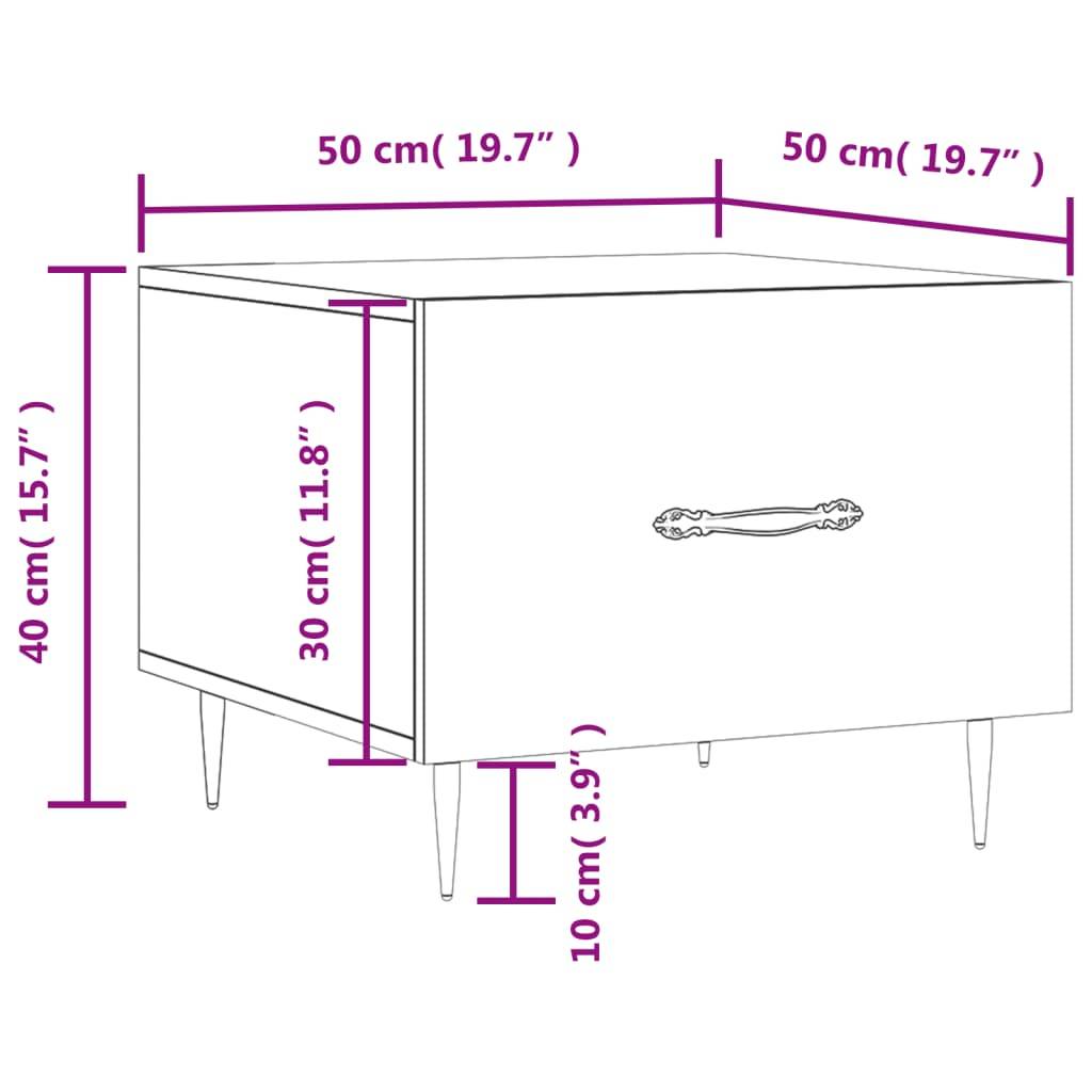 vidaXL Couchtische 2 Stk. Braun Eichen-Optik 50x50x40 cm Holzwerkstoff
