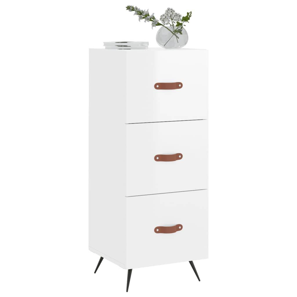 vidaXL Sideboard Hochglanz-Weiß 34,5x34x90 cm Holzwerkstoff
