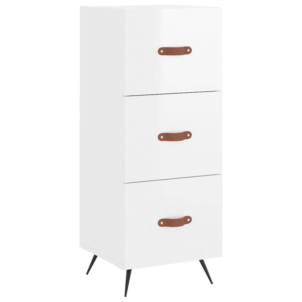 vidaXL Sideboard Hochglanz-Weiß 34,5x34x90 cm Holzwerkstoff