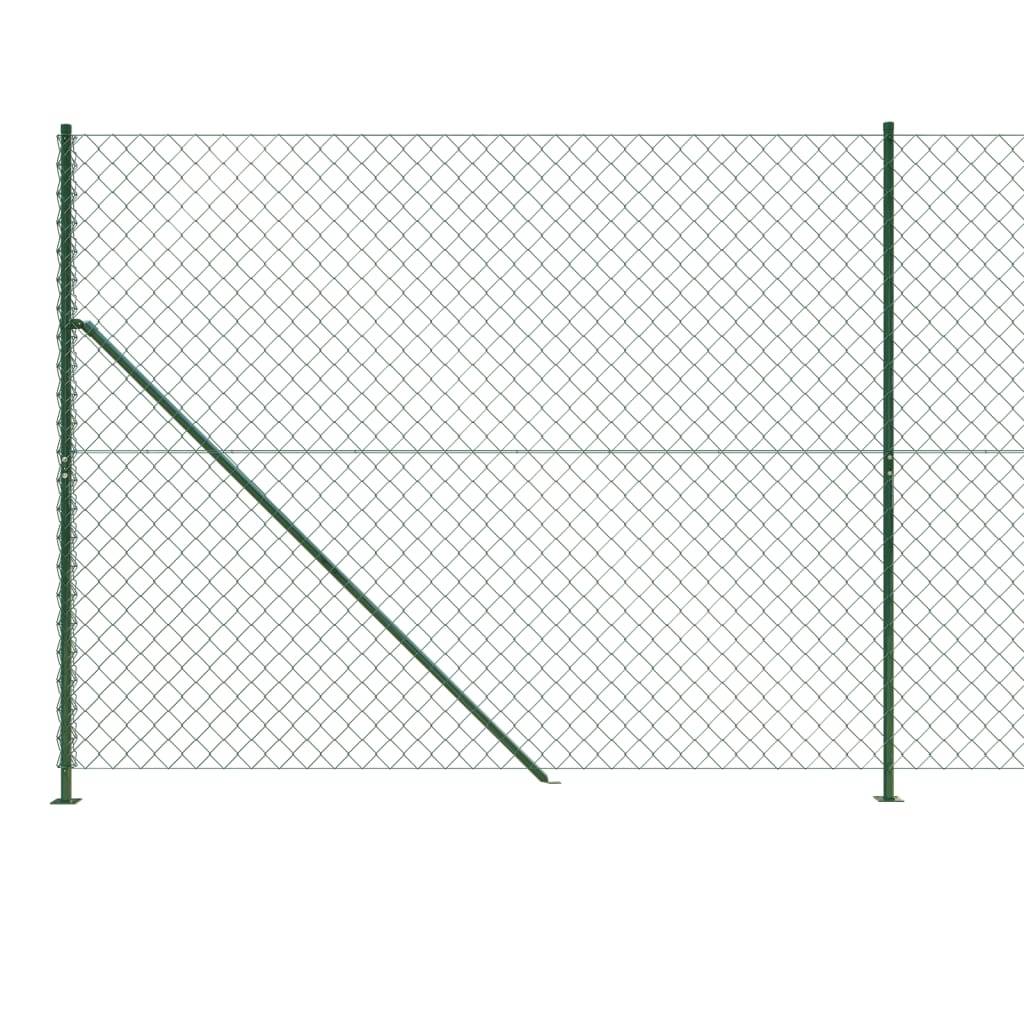 vidaXL Maschendrahtzaun mit Bodenflansch Grün 1,8x25 m