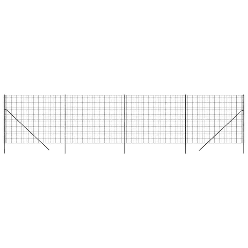 vidaXL Maschendrahtzaun Anthrazit 1,4x10 m Verzinkter Stahl