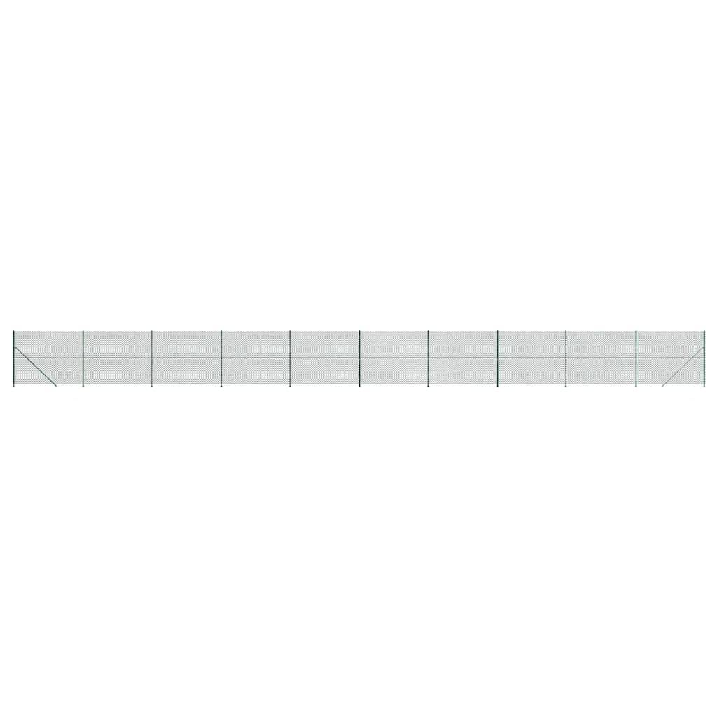vidaXL Maschendrahtzaun mit Bodenflansch Grün 1,4x25 m