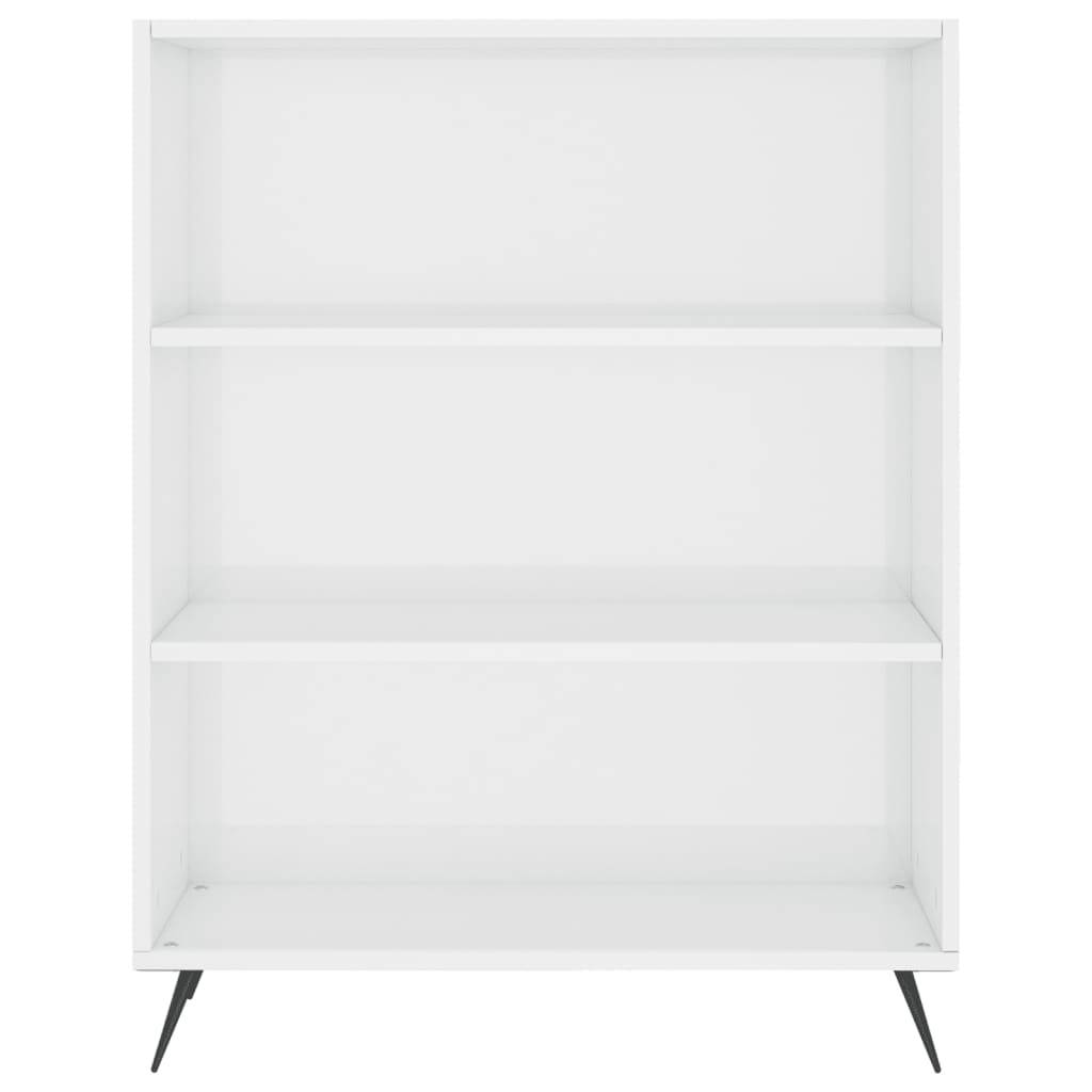 vidaXL Bücherregal Hochglanz-Weiß 69,5x32,5x90 cm Holzwerkstoff
