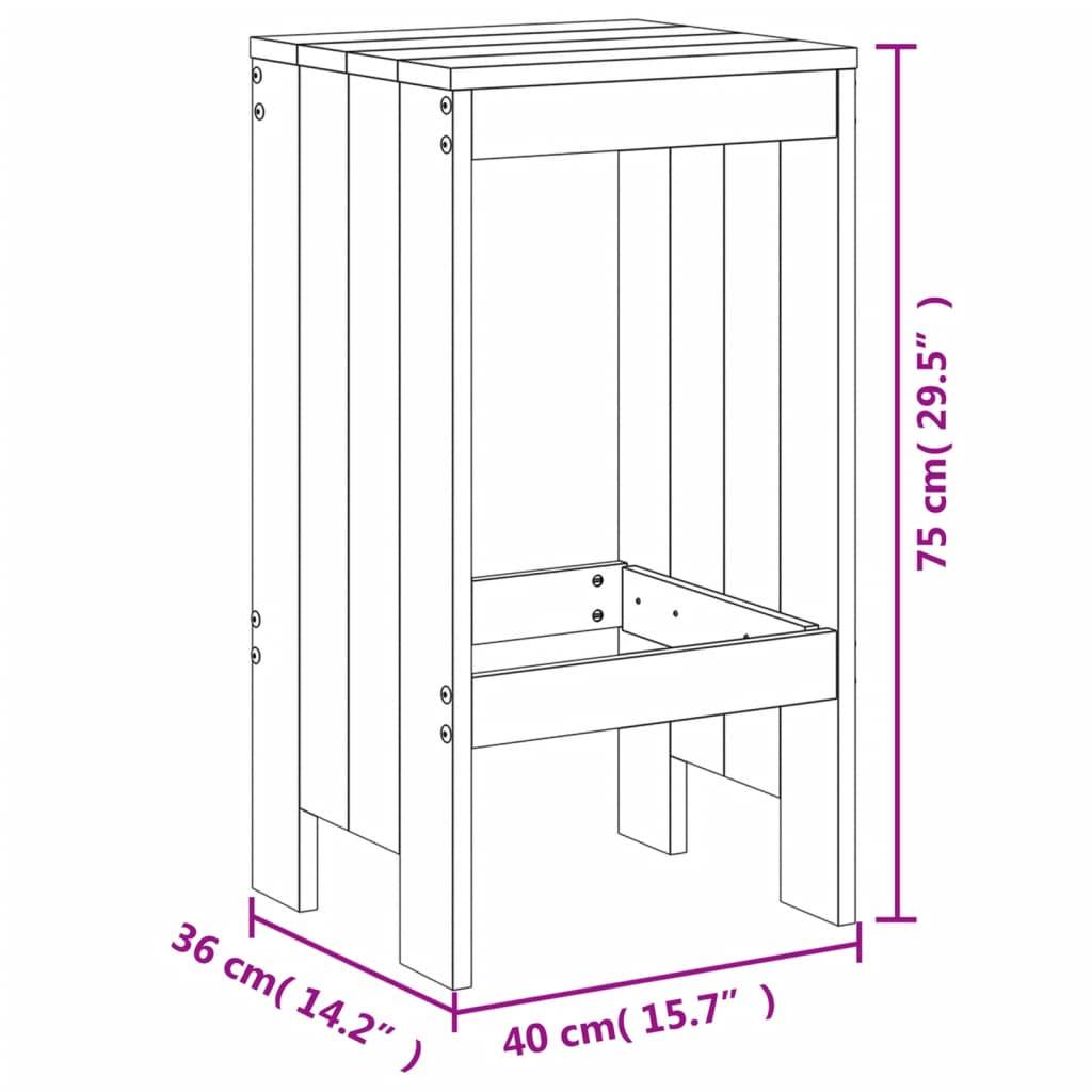 vidaXL Barhocker 2 Stk. Weiß 40x36x75 cm Massivholz Kiefer