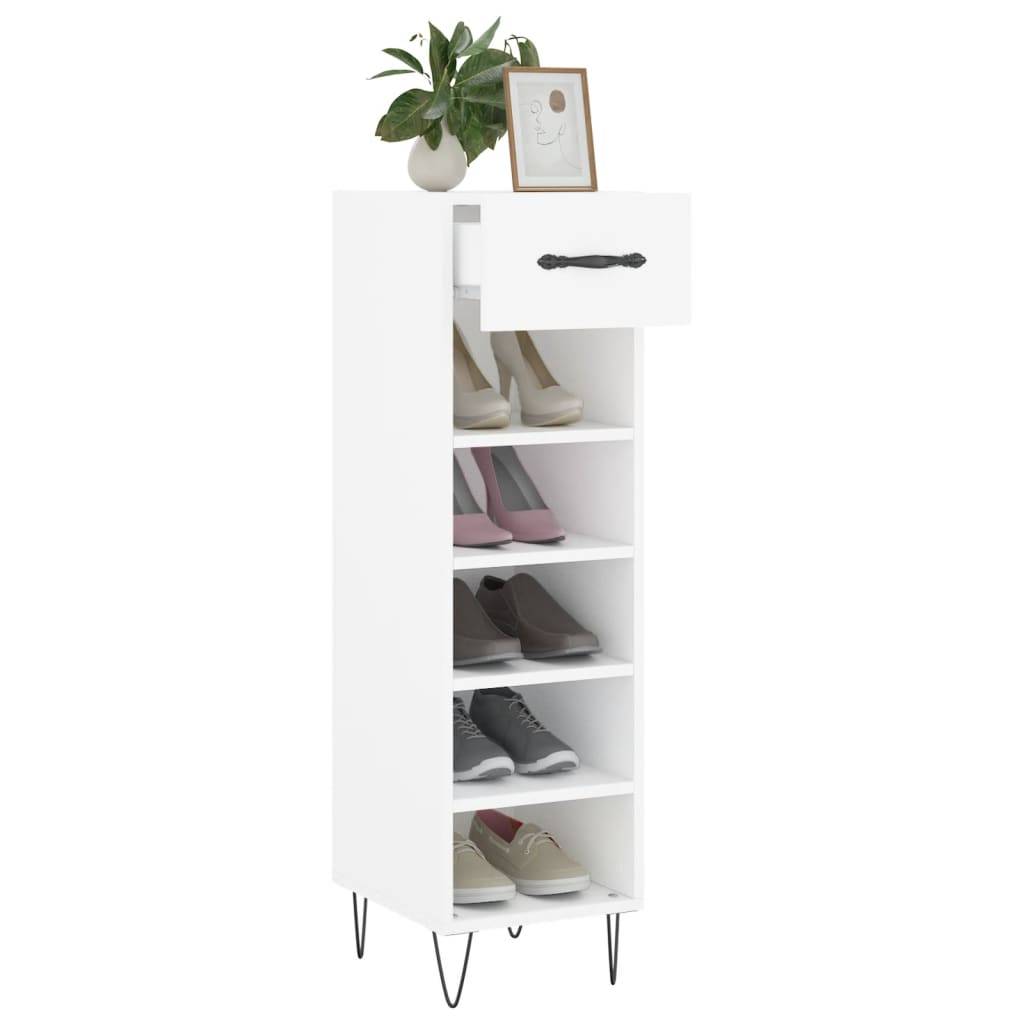 vidaXL Schuhschrank Weiß 30x35x105 cm Holzwerkstoff