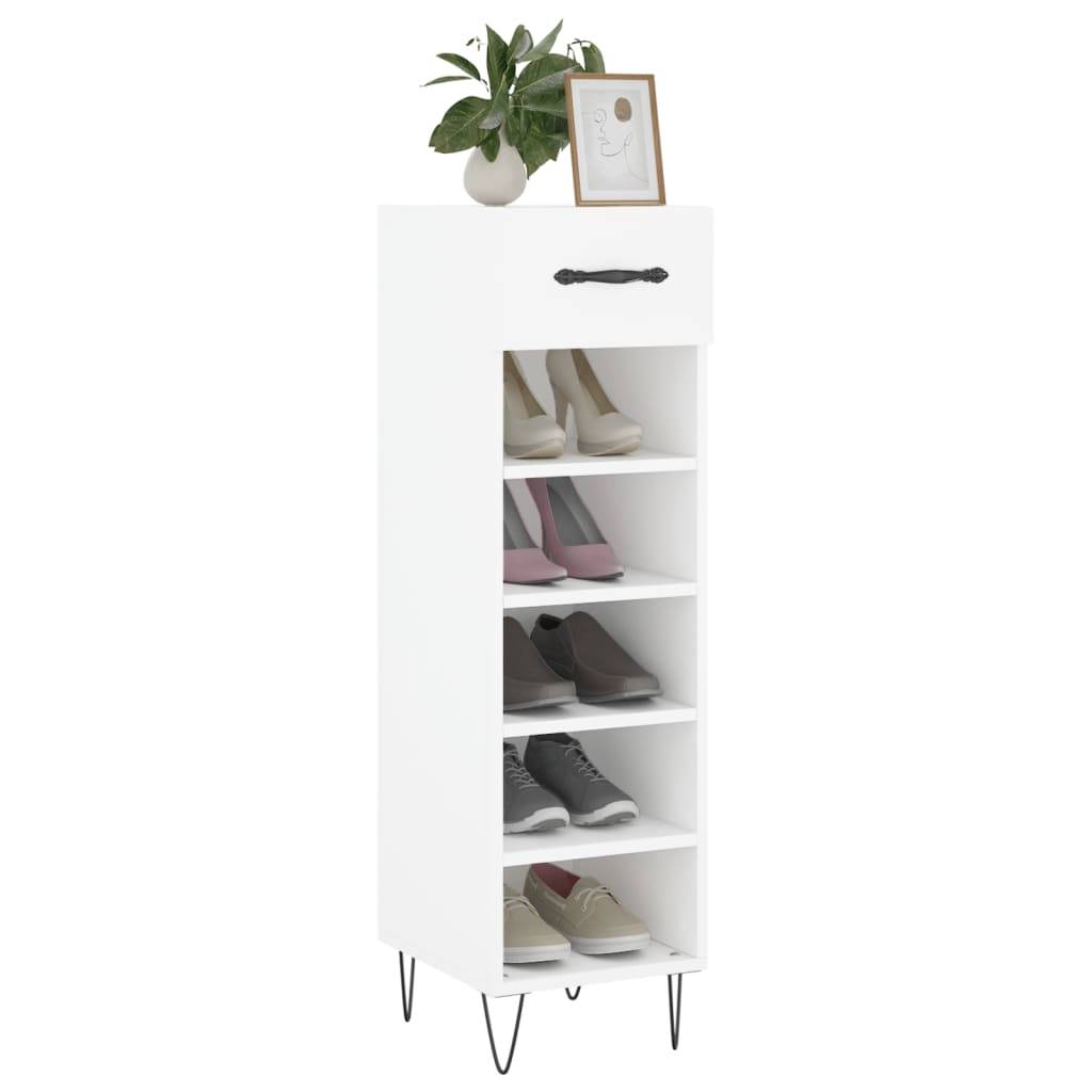 vidaXL Schuhschrank Weiß 30x35x105 cm Holzwerkstoff