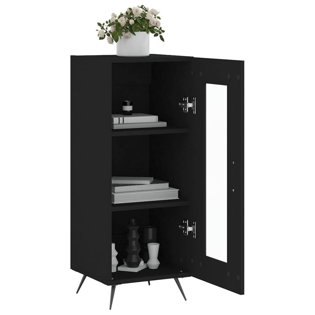vidaXL Sideboard Schwarz 34,5x34x90 cm Holzwerkstoff