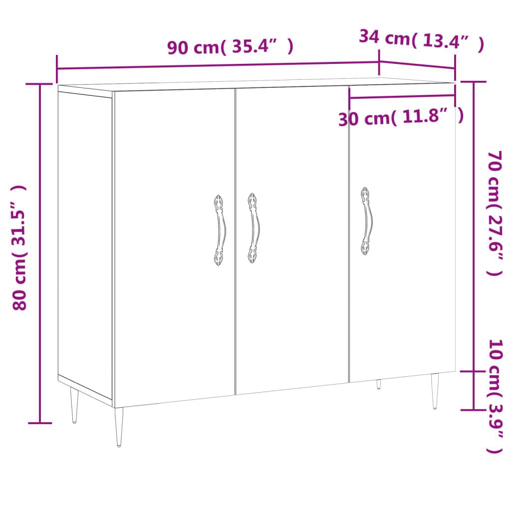 vidaXL Sideboard Weiß 90x34x80 cm Holzwerkstoff