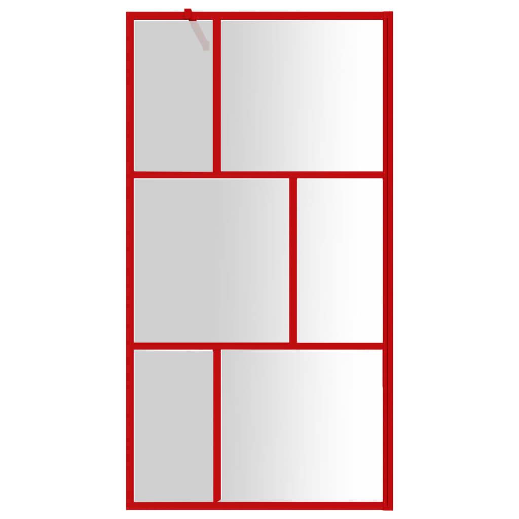 vidaXL Duschwand für Begehbare Dusche mit ESG Klarglas Rot 100x195 cm