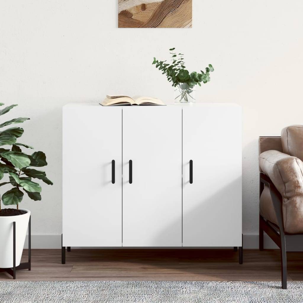 vidaXL Sideboard Weiß 90x34x80 cm Holzwerkstoff