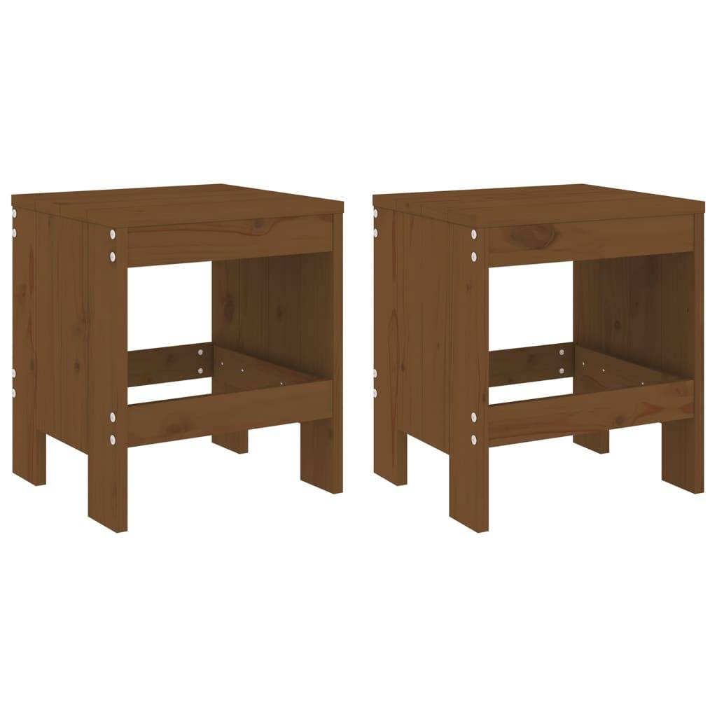 vidaXL Gartenhocker 2 Stk. Honigbraun 40x36x45 cm Massivholz Kiefer