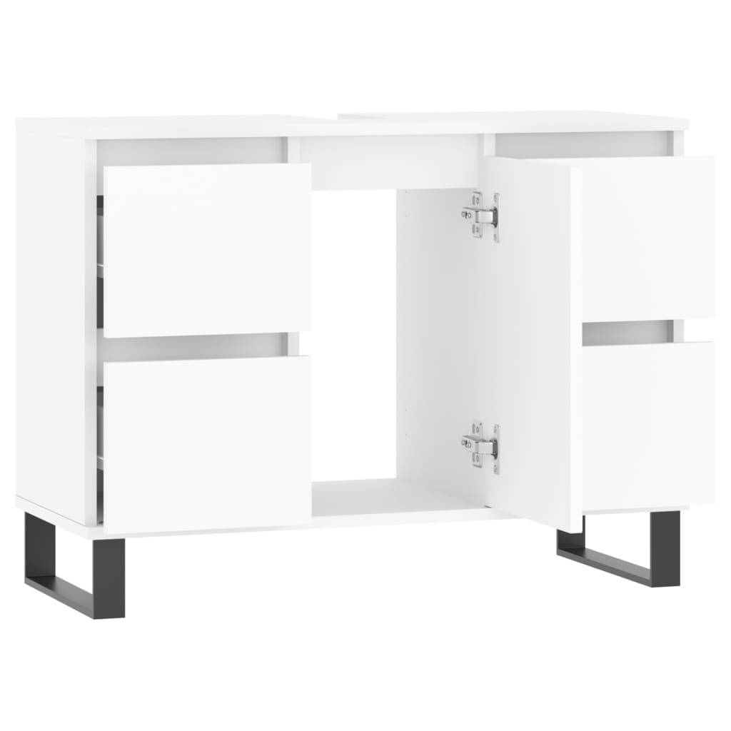 vidaXL Badschrank Weiß 80x33x60 cm Holzwerkstoff