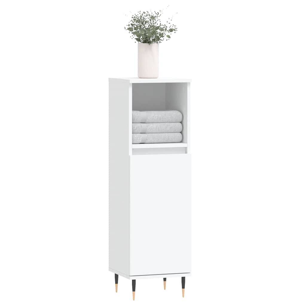 vidaXL Badschrank Weiß 30x30x100 cm Holzwerkstoff