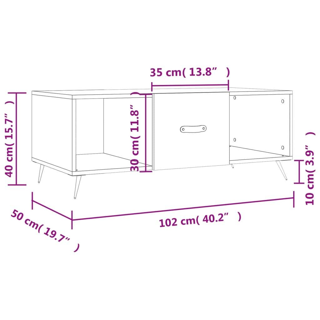 vidaXL Couchtisch Weiß 102x50x40 cm Holzwerkstoff