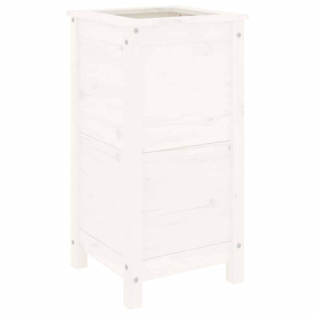 vidaXL Pflanzkübel Weiß 40x40x78 cm Massivholz Kiefer