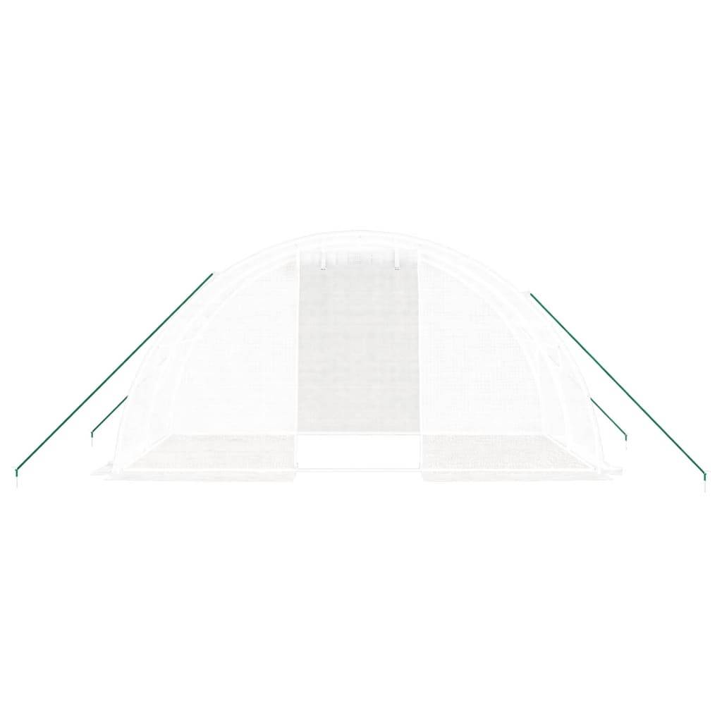 vidaXL Gewächshaus mit Stahlrahmen Weiß 8 m² 4x2x2 m