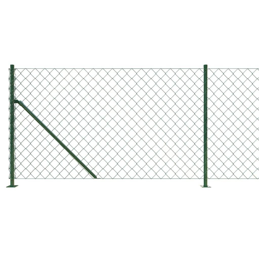 vidaXL Maschendrahtzaun mit Bodenflansch Grün 1,1x25 m