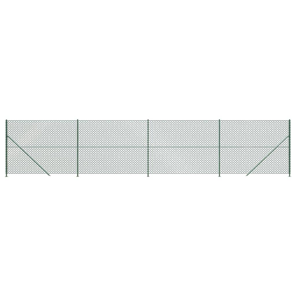 vidaXL Maschendrahtzaun mit Bodenflansch Grün 1,6x10 m