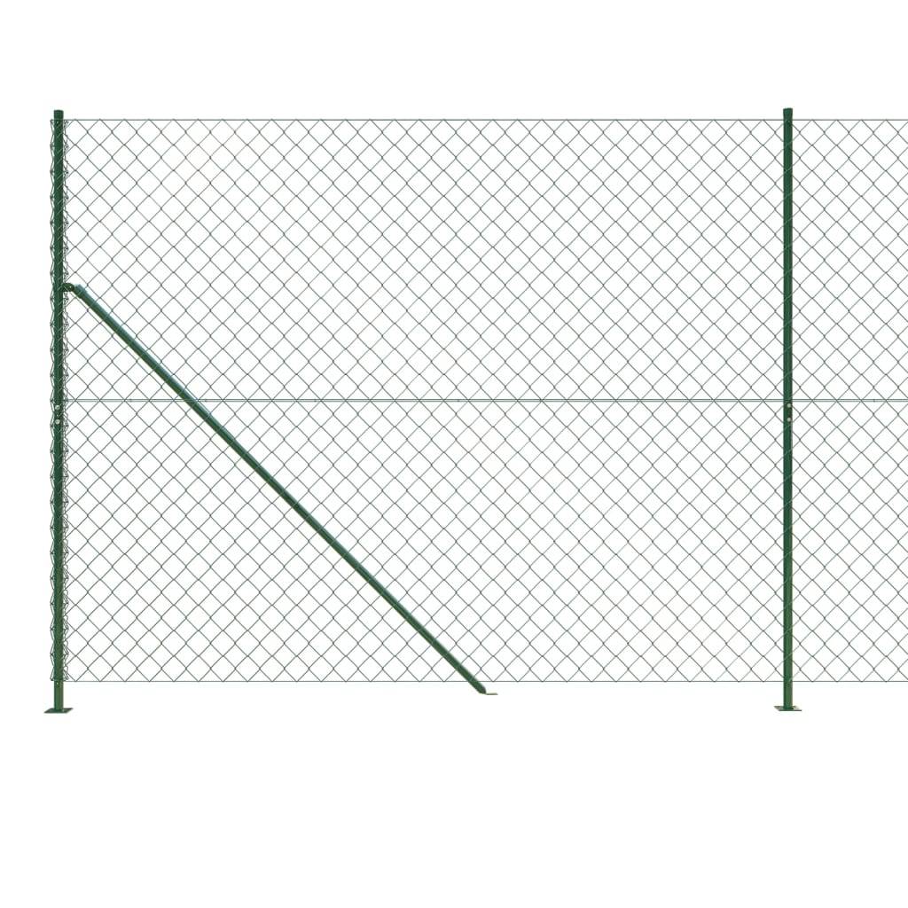 vidaXL Maschendrahtzaun mit Bodenflansch Grün 2,2x25 m