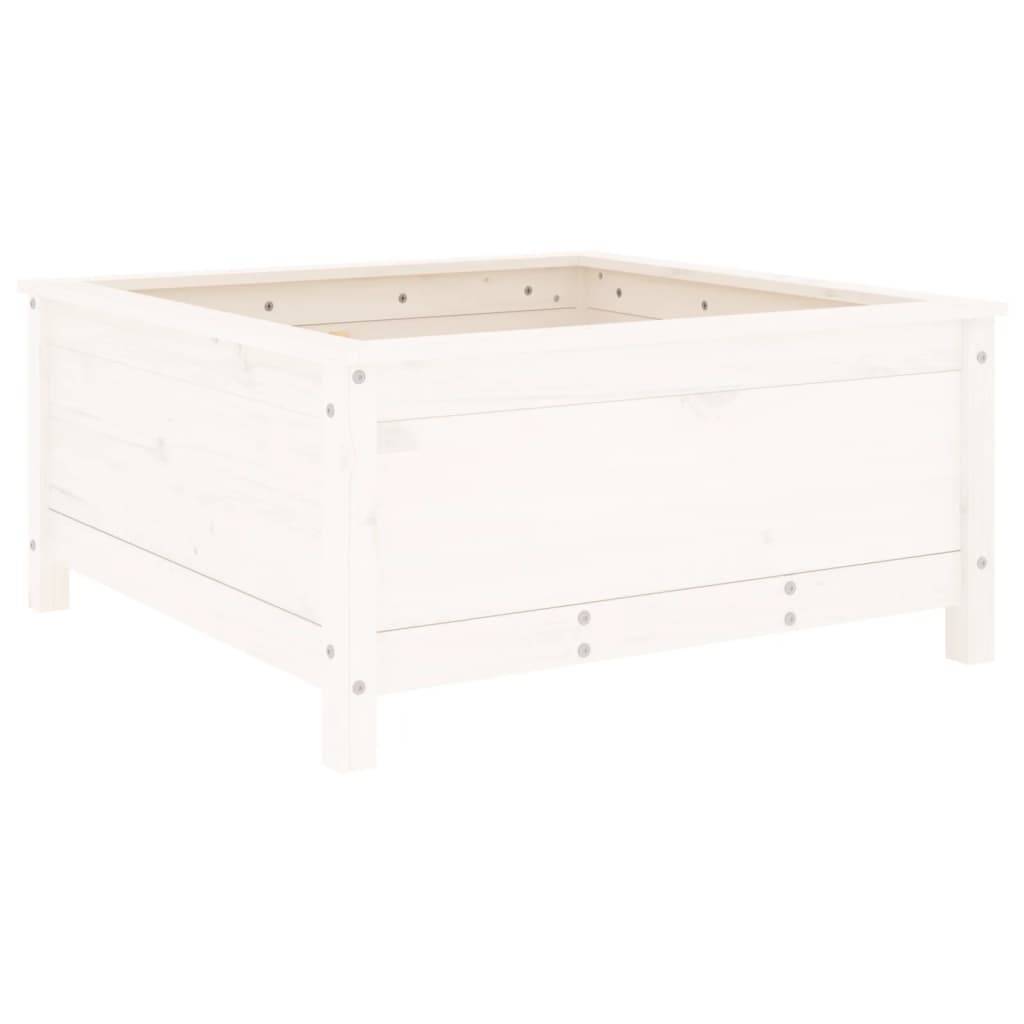 vidaXL Pflanzkübel Weiß 82,5x82,5x39 cm Massivholz Kiefer