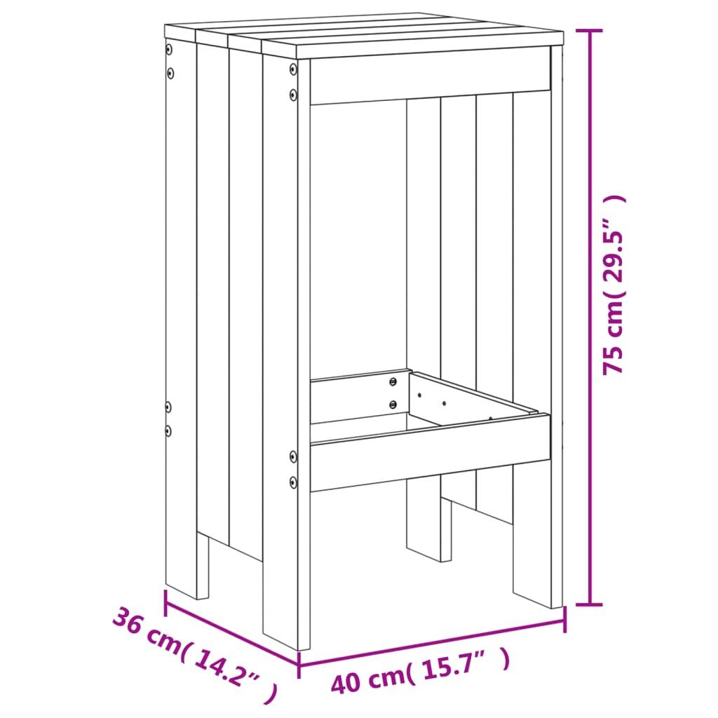 vidaXL Barhocker 2 Stk. 40x36x75 cm Massivholz Douglasie