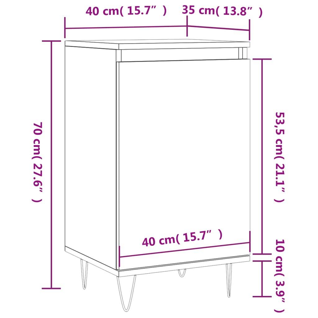vidaXL Sideboards 2 Stk. Sonoma-Eiche 40x35x70 cm Holzwerkstoff